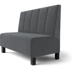 Schmidt F | Gastrobank | B:H 120 x 100 cm | Grau | Gestreift Doppelnaht | Samt
