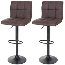 Mendler Barhocker Wildlederimitat vintage dunkelbraun 2er Set