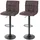 Mendler Barhocker Wildlederimitat vintage dunkelbraun 2er Set