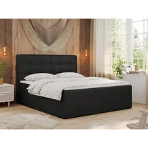 MKS Meble Boxspringbett 200 x 200 cm H3 Schwarz