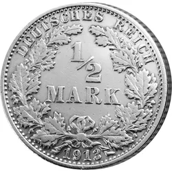 Deutsches Kaiserreich - 1/2 und 1 Mark Silbermünzen kaufen | MDM