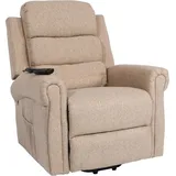 MCW Fernsehsessel MCW-K63 Polyester 83 x 144 x 83 cm Beige/Braun elektrisch mit Massage- und Heizfunktion