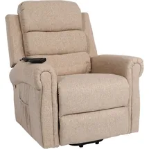 MCW Fernsehsessel MCW-K63 Polyester 83 x 144 x 83 cm Beige/Braun elektrisch mit Massage- und Heizfunktion