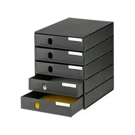 Styro Styroval Pro Schubladenbox A4 5-tlg. schwarz