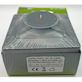 ChiliTec USB-Steckdose Unterputz Grau 2 St.