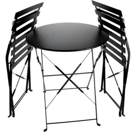 PROGARDEN Bistro-Set 3-tlg. matt dunkel anthrazit