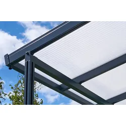 Gutta Einzelcarport Premium weiß/anthrazit Acryl Klima blue Anthrazit