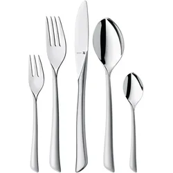 Besteck-Set WMF "Virgina", grau (edelstahl), 66 tlg., Cromargan Edelstahl Rostfrei, Essbesteck-Sets, ergonomisch, Cromargan protect