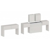 INOSIGN Sitzgruppe »Praktika«, (Spar-Set, 2 tlg., Set beinhaltet 2 Bänke), Je Bank ausziehbar bis 290 cm, weiß