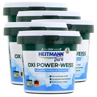 Heitmann pure Oxi Power-Weiss 500g - Flecklöser mit Weiß-Booster (5er Pack)
