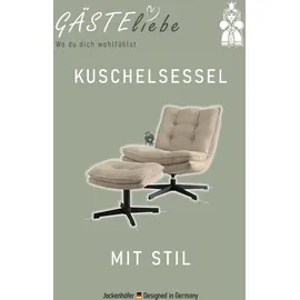 Jockenhöfer Relaxsessel KASPER Cord 76 x 47 x 0 cm Grün mit Hocker
