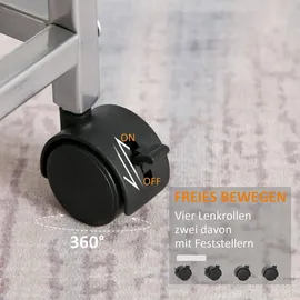 Homcom Küchenwagen Stahl, MDF