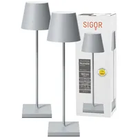 Sigor Doppelpack 2x Tischleuchte Nuindie USB-C Grau