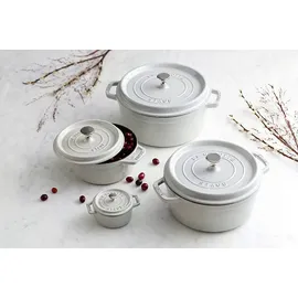 Staub Cocotte 24 cm rund weisser trüffel