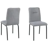 Livetastic Stuhl-Set, Hellgrau, Textil, Rundrohr, 44.5x87x55.5 cm, Esszimmer, Stühle, Esszimmerstühle, Esszimmerstühle-Set