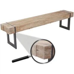 Sitzbank MCW-A15, Esszimmerbank Bank, Tanne Holz rustikal massiv MVG-zertifiziert ~ naturfarben 160cm