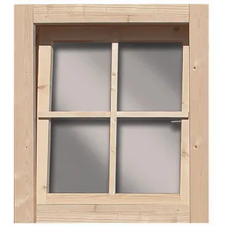 Karibu Dreh-/Kippfenster für 28 mm Holz-Gartenhäuser 69 x 80 cm Natur