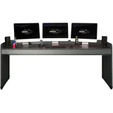 Begabino Stella Trading Kellon Gamingdesk graphit - Gamingschreibtisch Computertisch rollbar, Jugendzimmerschreibtisch 204 x 84,5 x72 cm