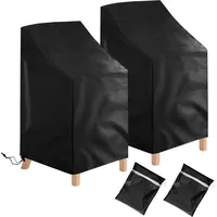 Luxuskollektion Gartenstühle Abdeckung Wasserdicht Oxford Polyester 2er-Set 64x64x70/120 cm