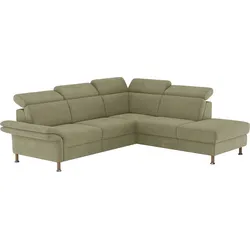 Ecksofa HOME AFFAIRE "Calypso L-Form", grün, B:259cm H:85cm T:227cm, 100% Polyester, Sofas, mit Relaxfunktion motorisch im Sofa 2,5- Sitzer