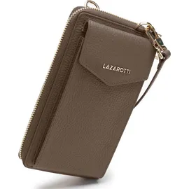 lazarotti Geldbörse Damen Bologna Leather Zip Around Wallet taupe