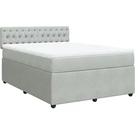 vidaXL Boxspringbett 140 x 200 cm Hellgrau