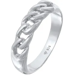 Elli Bandring Knoten Panzerketten Look 925 Silber 54 Damen 