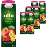 albi Saft Himbeer Maracuja Apfel, je 1 Liter, 6 Stück