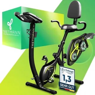 TRETMANN NEU 3in1 Heimtrainer Fahrrad klappbar -extra leise- [SoftFoam] DEKRA - mit tiefem Einstieg Hometrainer Fahrrad Ergometer klap...
