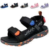 Fadezar Sandalen Mädchen Jungen Sport Outdoor Sandalen mit Klettverschluss für Kinder Bequeme Wandersandale Sommer Schwarz EU 39 - 39 EU