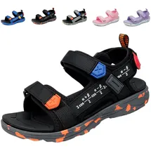 Fadezar Sandalen Mädchen Jungen Sport Outdoor Sandalen mit Klettverschluss für Kinder Bequeme Wandersandale Sommer Schwarz EU 39 - 39 EU