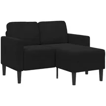 vidaXL 2-Sitzer-Sofa mit Chaiselongue L-Form Schwarz 125 cm Samt, 2-Sitzer-Sofa für Schlafzimmer