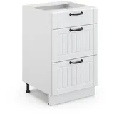 Vicco Badschrank Fame-Line Weiß Landhaus/Weiß, 50 x 81.6 cm ohne Arbeitsplatte