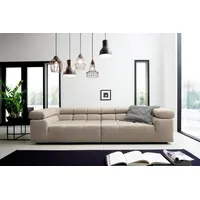 INOSIGN Big-Sofa »Ancona B/T/H: 290/110/70 cm«, auffällige Steppung, inkl. 2 Zierkissen und verstellbaren Kopfstützen