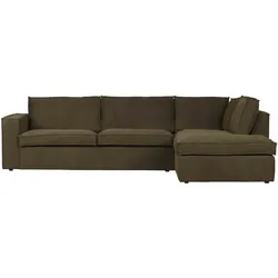 Ecksofa Freddie, Rechts, Dunkelgrün