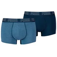 Puma Boxer Trunk Boxershorts Herren Everyday Unterhose Unterwäsche 2er Pack, Blau Baumwolle Small