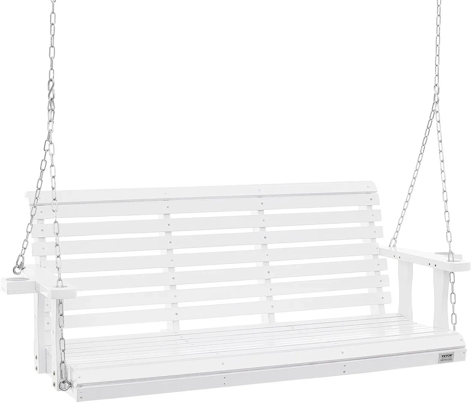 VEVOR Hollywoodschaukel Zedernholz, 1702x710x600mm, Terrassenschaukel für Hof und Garten, verbesserte Tragkraft von ca. 400 kg, robuste Schaukelstuhlbank mit Aufhängeketten für den Außenbereich, weiß