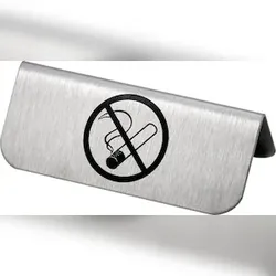 Tischaufsteller Rauchen verboten, Edelstahl, beidseitig lesbar, 85x35 mm