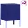 vidaXL Nachttische 2 Stk. Marineblau 35x35x51 cm Stahl