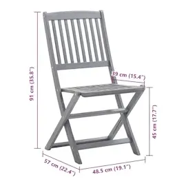 vidaXL Klappbare Gartenstühle 48,3 x 57 x 91 cm braun 8 St.