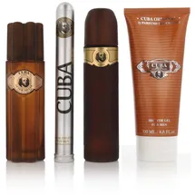 Cuba Gold Eau de Toilette 100 ml + Eau de Toilette 35 ml + Aftershave Wasser 100 ml + Shower Gel 200 ml Geschenkset