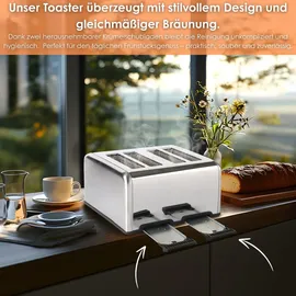 Steinborg SB-2080 Edelstahl Toaster 4 Scheiben 1630W