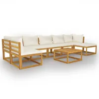 vidaXL Garten-Lounge-Set 8-tlg. creme Akazie