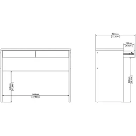 VCM FunctionPlus Schreibtisch mit Regal 2 Schubladen Nussbaum Nachbildung. - Braun