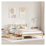 vidaXL Massivholzbett mit Regal ohne Matratze 120x200 cm Kiefer