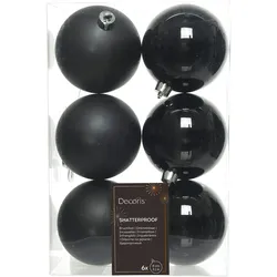 Weihnachtskugeln 8cm Kunststoff Christbaumkugeln Plastik bruchsicher schwarz