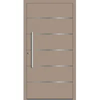 SCHÜCO ADS 75.SI Haustür Aluminium "LINOLA" Graubeige RAL 1019 innen öffnend DIN links