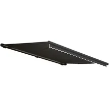 Mendler Elektrische Kassetten-Markise T122, Vollkassette Volant 4x3m Polyester Anthrazit, anthrazit