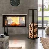 ML-Design Kaminholzregal Metall 33 x 115 x 33 cm Schwarz