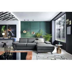 Ecksofa TRENDMANUFAKTUR "Rima, multifunktionales Sofa, L-Form", grau (anthrazit), B:262cm H:80cm T:182cm, 100% Polyester, Sofas, mit Bettfunktion, Bettkasten, Kopf- und Sitztiefenverstellung